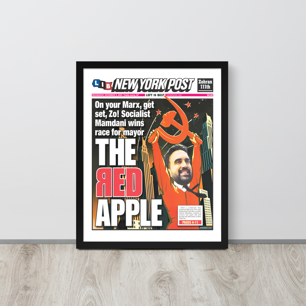 The Red Apple Mamdani Framed NY Post Cover