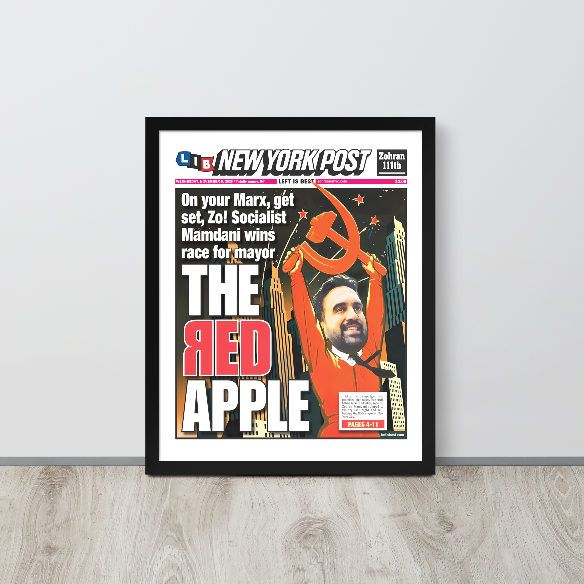 The Red Apple Mamdani NY Post Cover