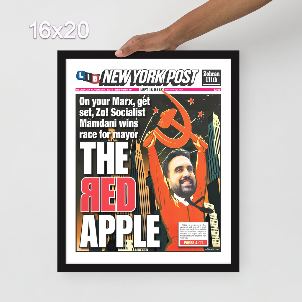 The Red Apple Mamdani Framed NY Post Cover