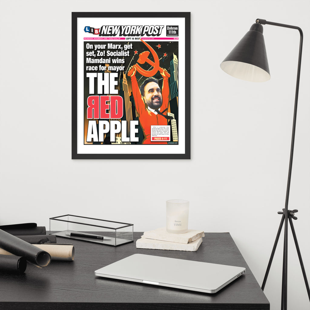 The Red Apple Mamdani Framed NY Post Cover