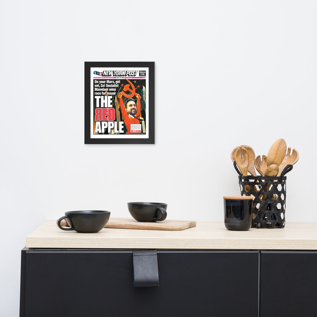 The Red Apple Mamdani Framed NY Post Cover