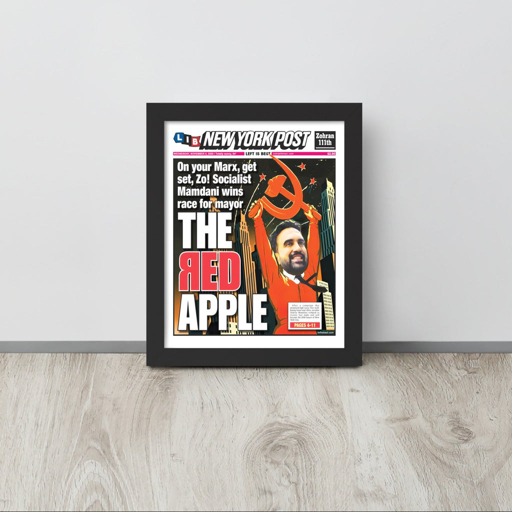 The Red Apple Mamdani Framed NY Post Cover