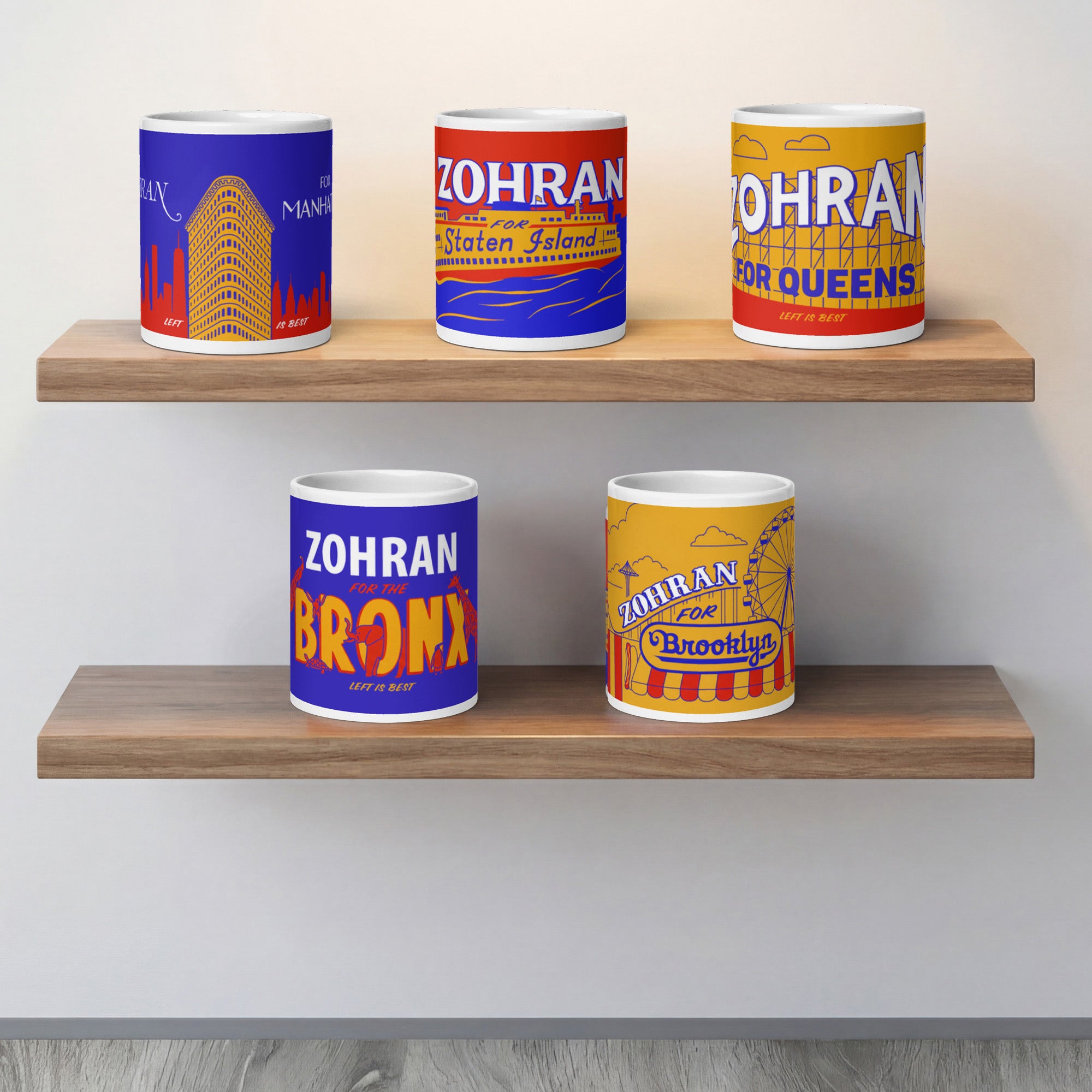 Zohran Coffee Mugs for the Five Boroughs